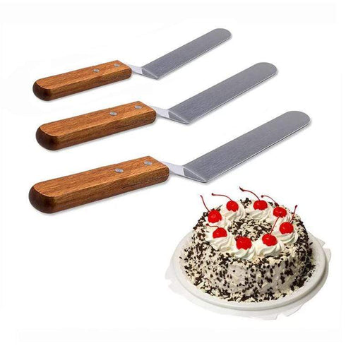 AussieSuperStore Homeware Supplies Professional Stainless Steel Baking Straight and Bowed Offset Spatula Set BK681INCHSPATULA